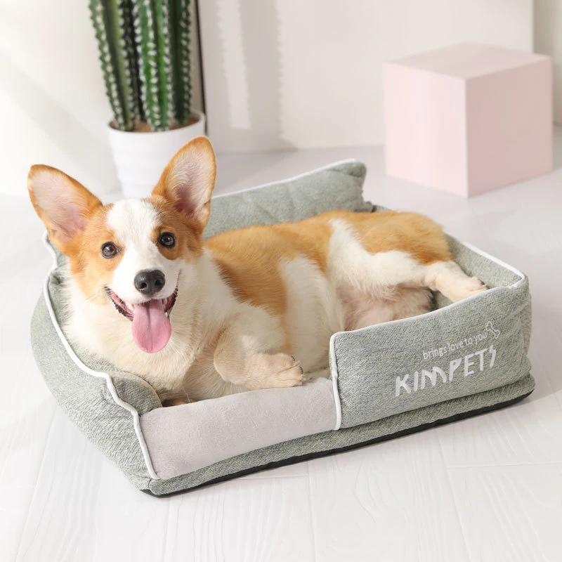 Dog bed Washable house for dogs Corgi Dog Kennel Winter Warm Removable Oxford Cloth Pet Cotton Nest Square Sponge Cat Kennel