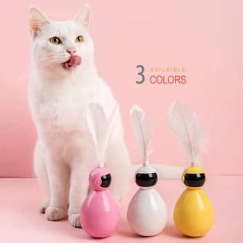 

ThinBest Tumbler Toy Robot Shape Teaser Playthings Toy Pets Supplies Cats Interactive Toy For Kitten Puppy Durable Feather Toys