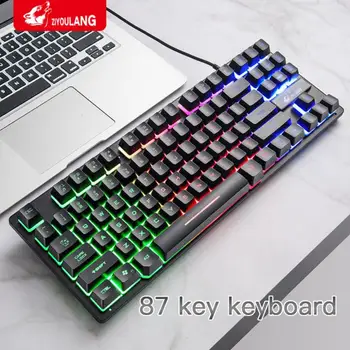 

New 87 Keys Mechanical Keyboard USB Wired Keyboard With LED Backlit Axis Gaming Mechanical Keyboard For Gamer PC Laptop Desktop