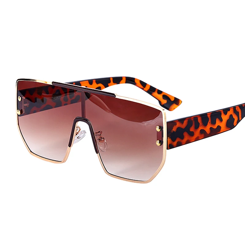 Винтажные цельные солнечные очки с заклепками женские роскошные брендовые негабаритные Мужские квадратные солнцезащитные очки из сплава зеркальные ретро-Оттенки UV400 Oculos - Цвет линз: 6