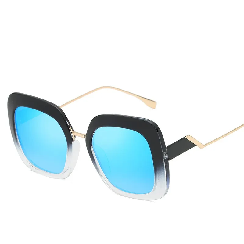 C9 Blue Яркие Квадратные Солнцезащитные очки для женщин модные сны большие солнцезащитные очки мужские роскошные брендовые солнцезащитные очки с большой оправой женские оттенки - Цвет линз: C9 Blue