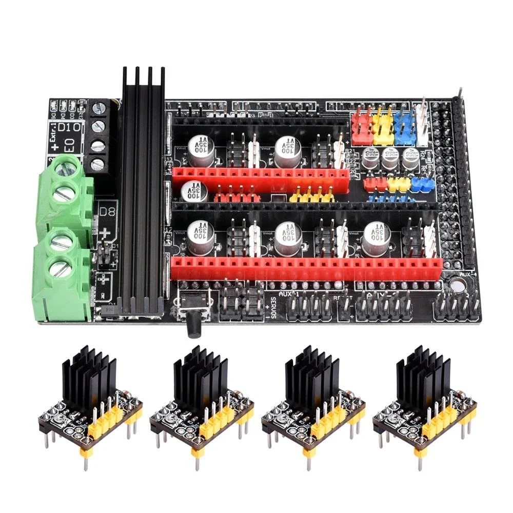 4 шт. TMC2130 DIY режимом Драйвер шагового двигателя+ Улучшенный Ramps 1,6 плюс Управление на печатной плате для печатных плат на Ramps 1,6/1,5/1,4 для 3D-принтеры часть