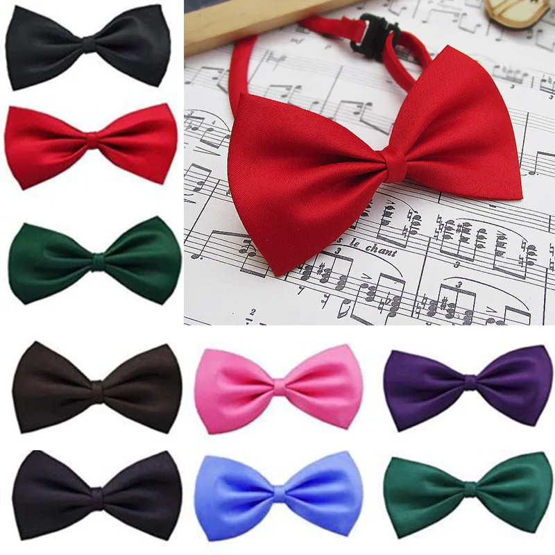 Boy Girl Pet Bowties Solid Butterfly Bowtie Wedding Gift Bow Tie Novelty Neckwear Accessories CA44
