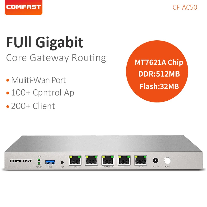 Comfast CF-AC50 router wifi dual core 880mhzCPU wireless AC router Multi-wan port wifi gateway 5-port full Gigabit core gateway