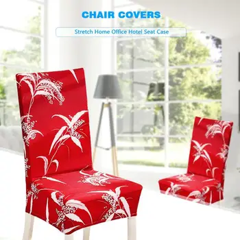 

4/6pcs Flower Printed Chair Cover Spandex Stretch Elastic Chair Sear Covers Home Office Hotel Dining Seat Case Cover