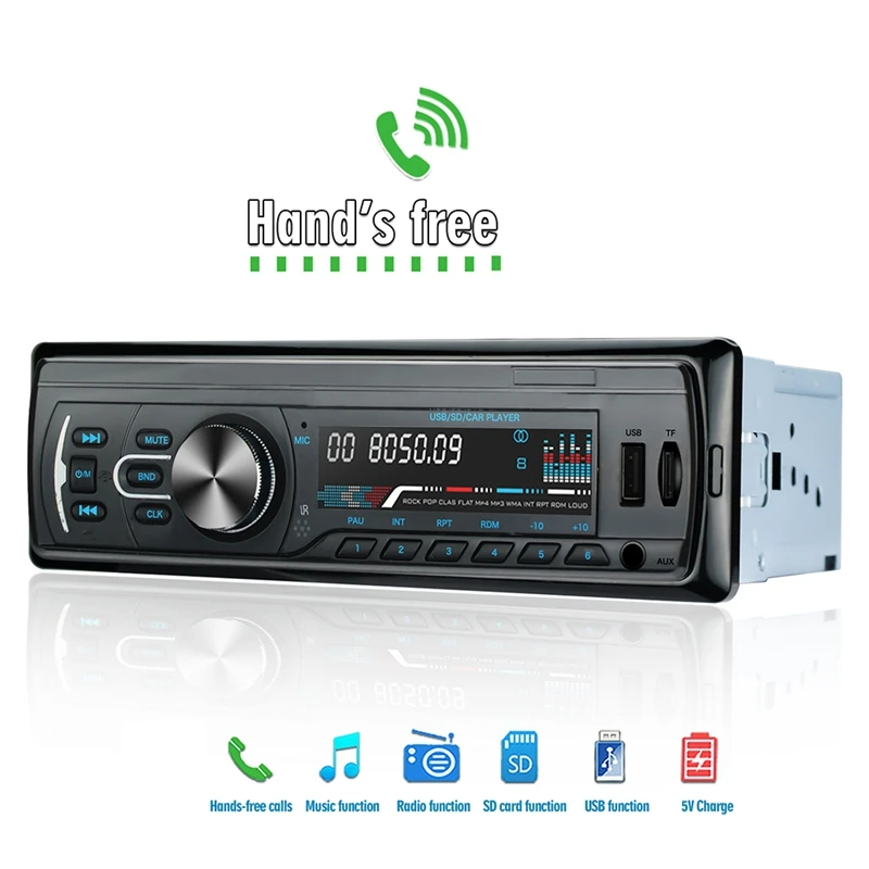 Автомобильный MP3-плеер, автомагнитола, 1 DIN, USB, быстрая зарядка, Bluetooth, громкая связь, цифровой медиаплеер, 4X25 Вт, fm-радио, поддерживает IOS и Android