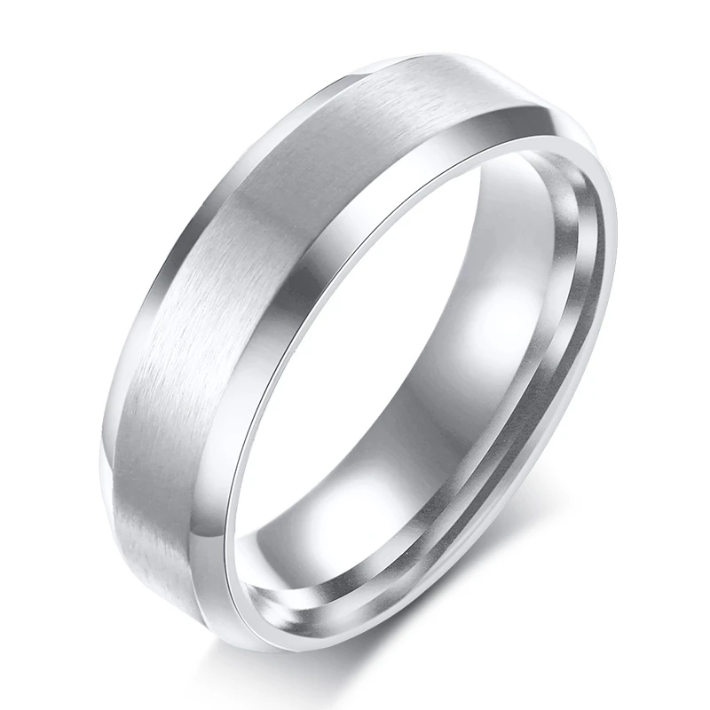 Details about   Mens Modern 6mm Stainless Steel Wedding Band Triple Knife-Edge Design 