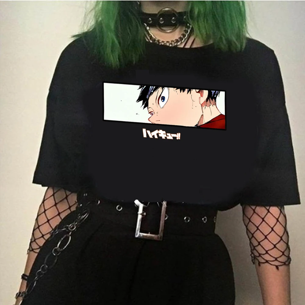 Забавная футболка Haikyuu Eyes мужские забавные летние топы графические футболки в