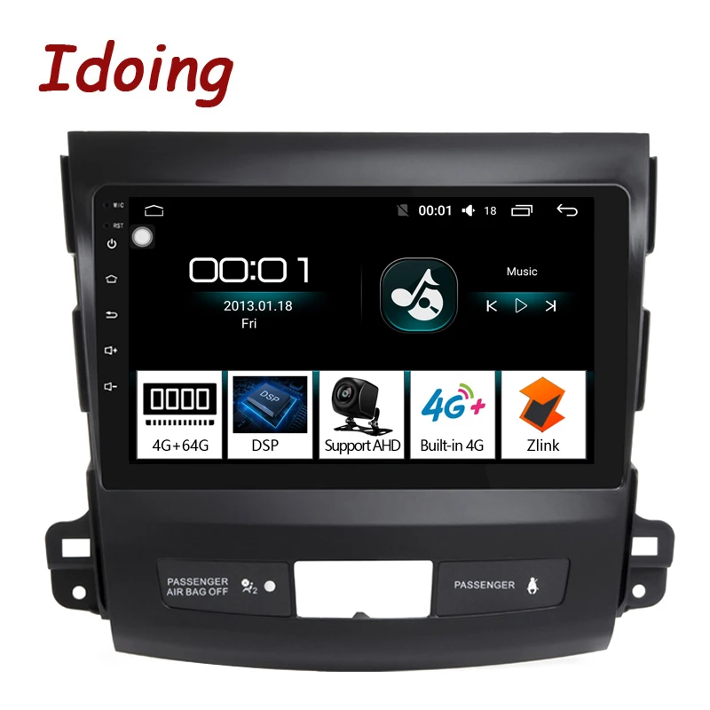 Idoing 9\4G+64G 2.5D IPS 8 Core Car auto Android Radio Multimedia Player For Mitsubishi Outlander 2006-2012 DSP GPS Navigation Idoing 9\4G+64G 2.5D IPS 8 Core Car auto Android Radio Multimedia Player For Mitsubishi Outlander 2006-2012 DSP GPS Navigation