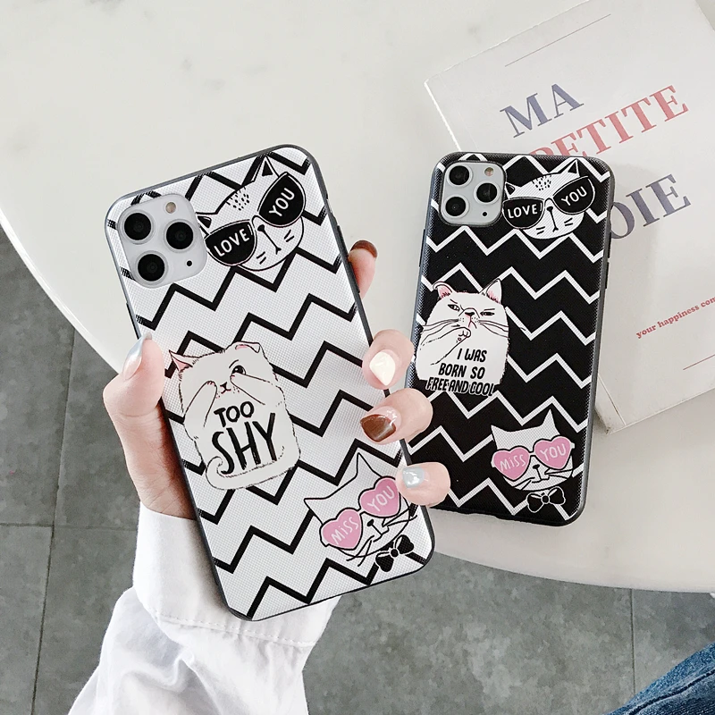 Милый Твердый чехол с милым мультяшным рисунком кота для samsung Galaxy S10 Plus M10 S10Plus