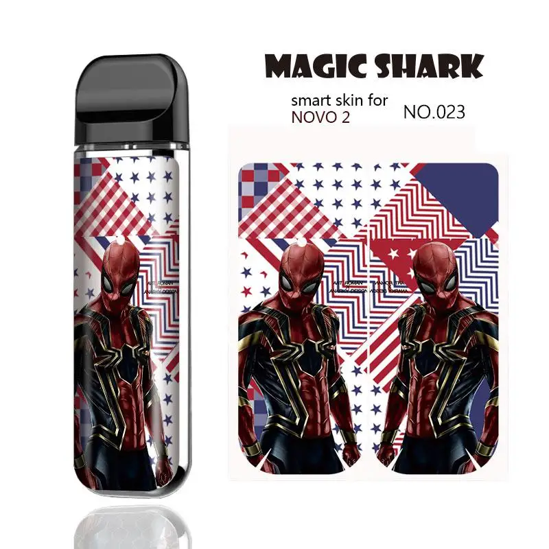Magic Shark 2.5D стерео ПВХ FC Барселона Железный человек живопись наклейка со львом чехол пленка покрытие кожи для Smok Novo 2 021-039 - Цвет: 023