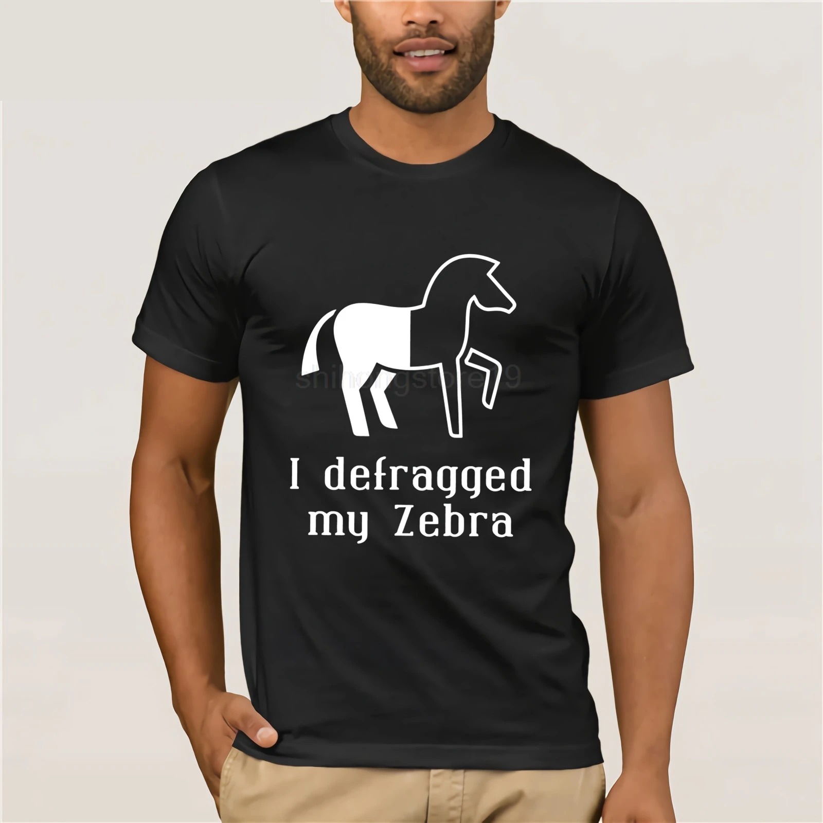 I defraged My Zebra геймер-нерд Geek Веселая Футболка модная футболка с принтом логотипа