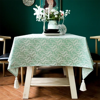 

DUNXDECO Tablecloth Home Party Table Cover Fabric Modern Geometric Simple Luxury Jacquard Desk Decorating Textile