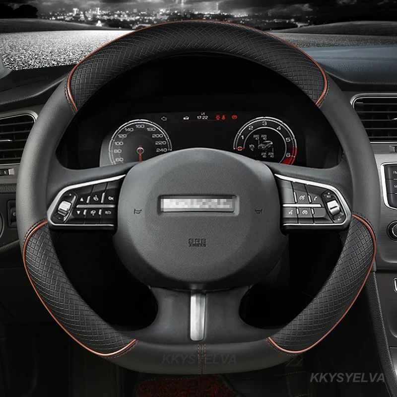 Microfiber Leather Non-slip For Haval F7 F7X F5 Car Steering Wheel Cover 37-38CM D Shape Auto Accessories interior Fast Shipping