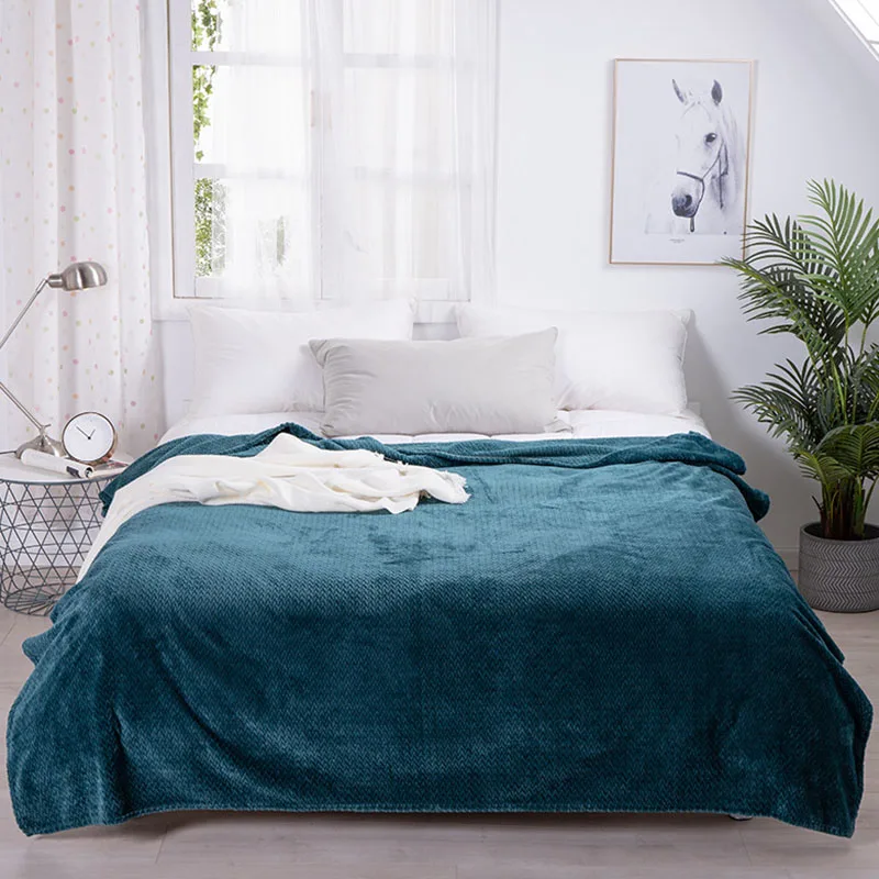 

Flannel Fleece Blanket Soft Travel Blanket Solid Color Bed Cover Plush Bed Cover Sofa Warm Gift Delivery