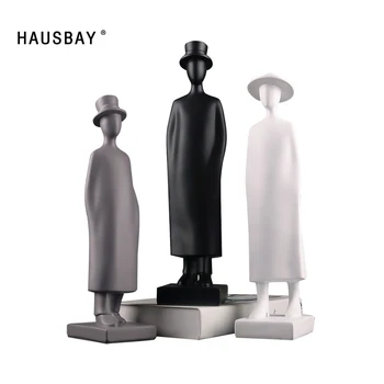 

Decorative Resin Traveler Statue Nordic Abstract Sculpture Hat Man Figurines Creative Crafts Gift Home Decoration Ornaments D158