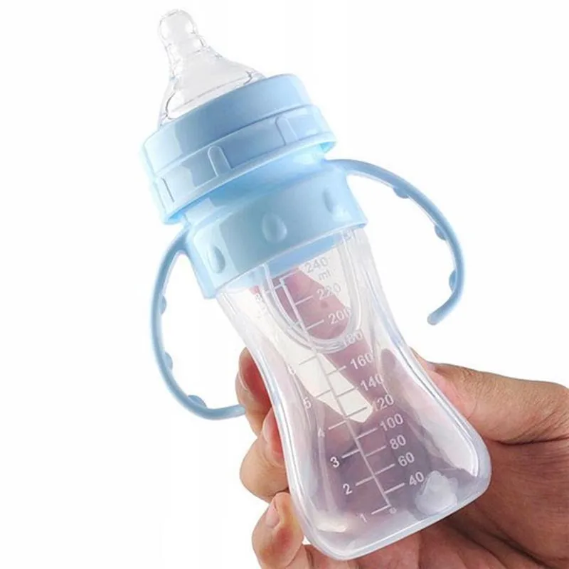 3 Use Infant Baby Soft Silicone Food Supplement Toddler Rice Cereal Feeding Bottles Spoon Milk Food Storage Cup 150/240ml Baby Food Storage Containers Portable Food Storage Box