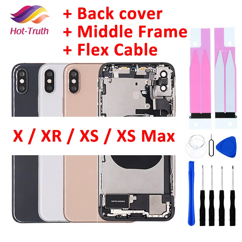 Battery Cover Housing For iphone X XR XS Max SE 2020 Door Middle Chassis Frame Housings Full Assembly Rear with Flex Cable | Мобильные