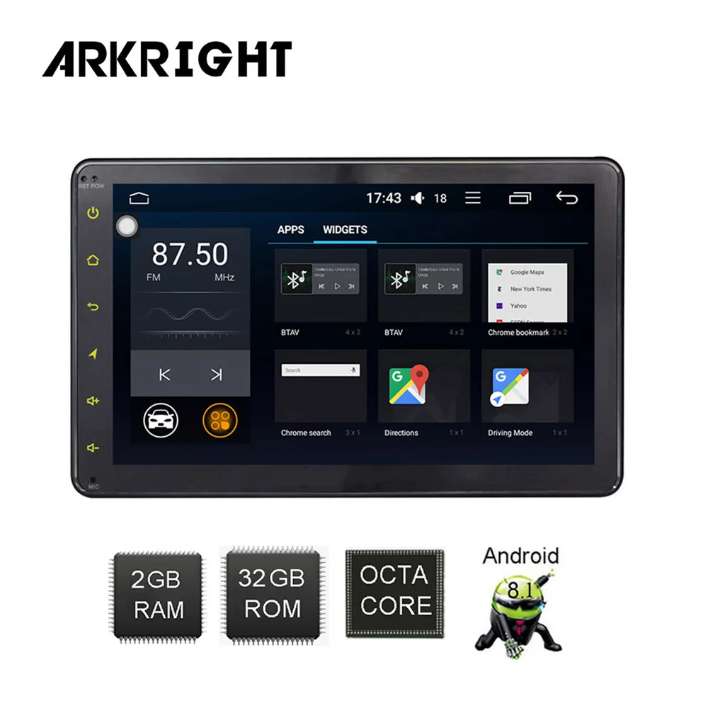ARKRIGHT " 2din автомобильный радиоприемник gps Android 8,1 автомобильный мультимедийный плеер Восьмиядерный 32 Гб системный блок ips экран с DSP 4G