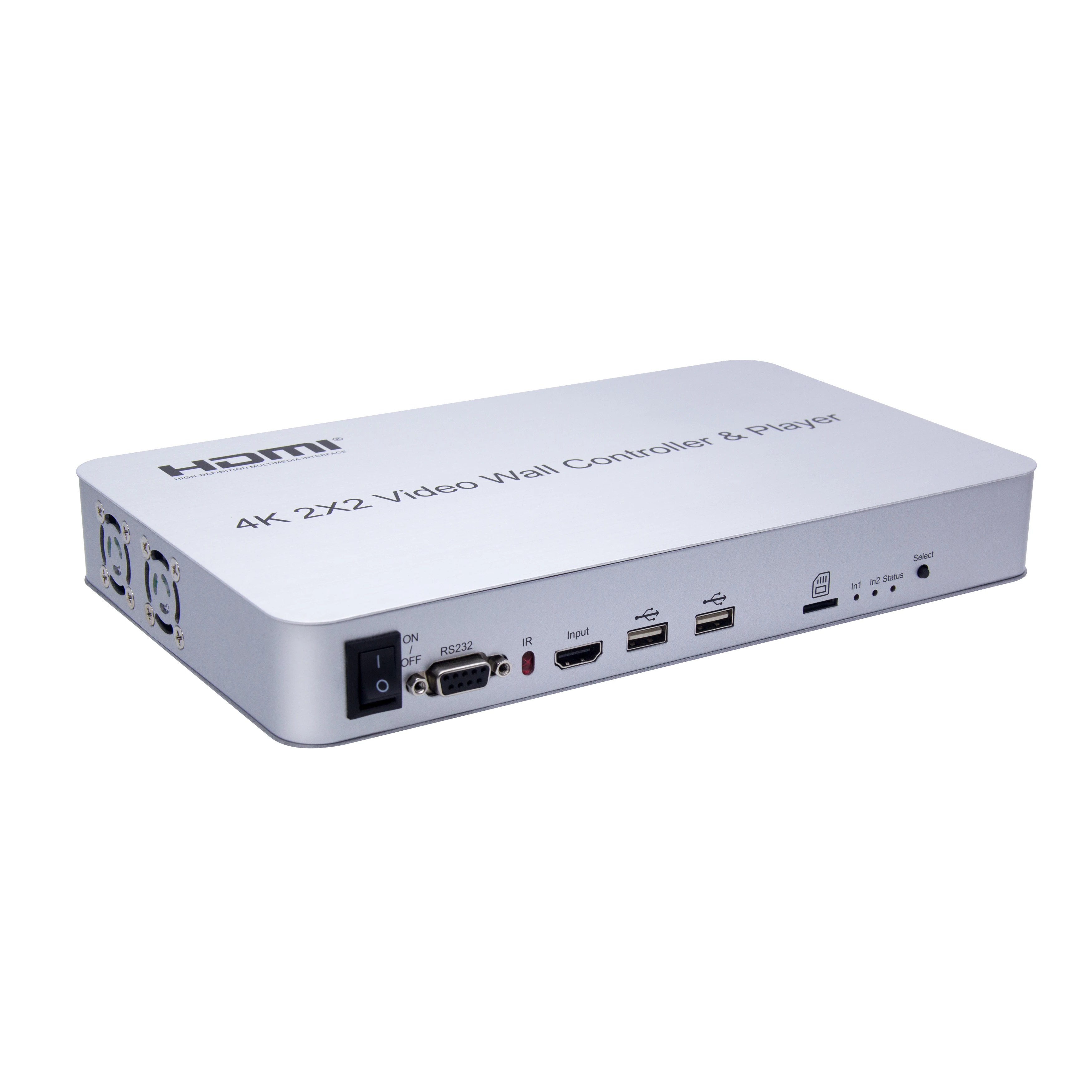 YiiSPO 4K 2X2 HDMI видео настенный контроллер с плеером HDCP1.4 RS232 3,5 мм аудио выход