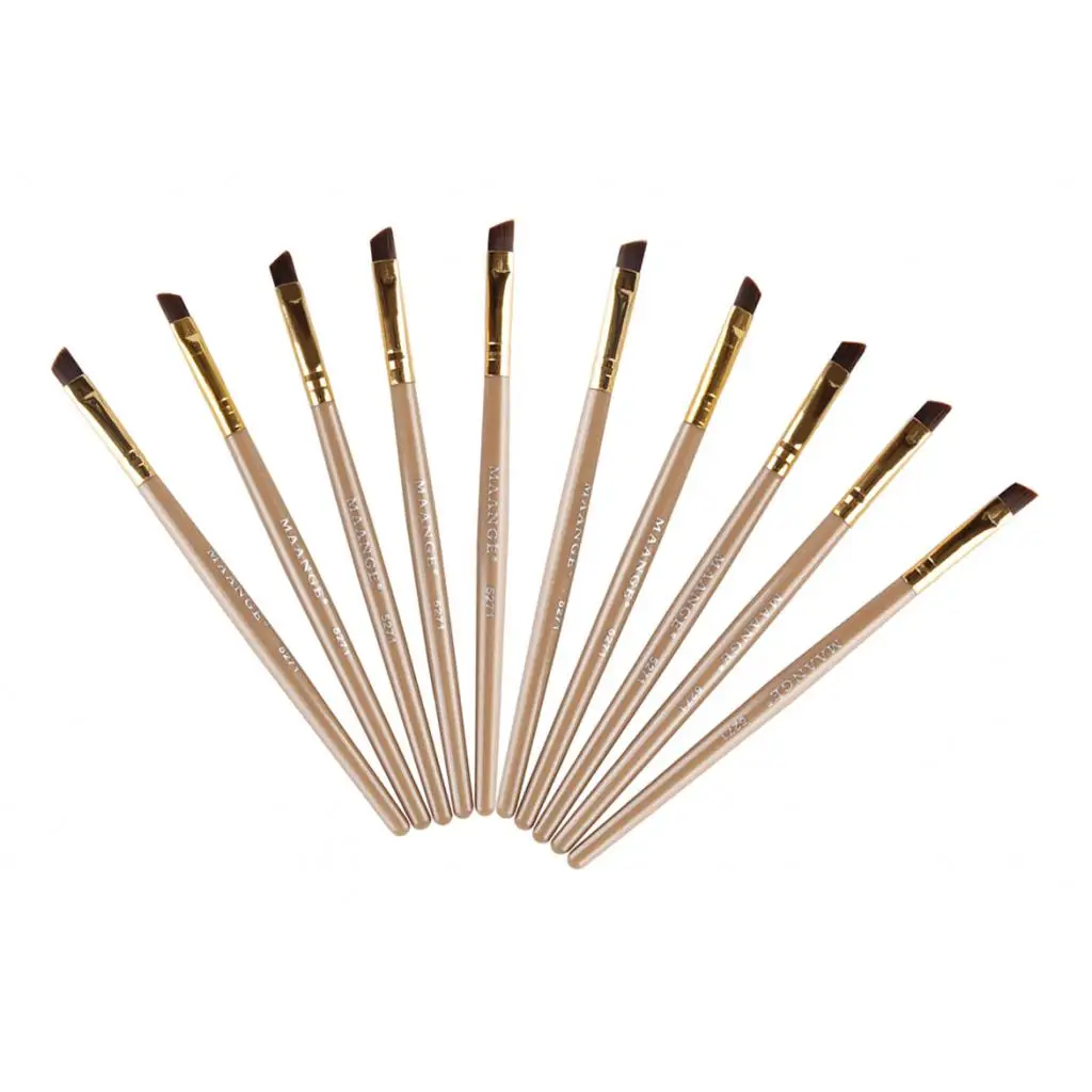 10x Eyebrow Shaping Brush Set Plastic Handle Precision Brow Liner Definer
