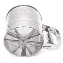 Ручной инструмент для выпечки торта из нержавеющей стали ручной муки порошок сетка чашка сито шейкер, мука, кухня, фильтр Y5GB