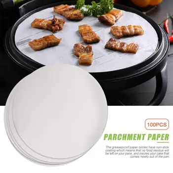 

7/8/9 Inch 100pcs Round Baking Paper Circle Parchment Paper Liner BBQ Oven Patty Hamburger Paper Cake Non-Stick Baking Tool