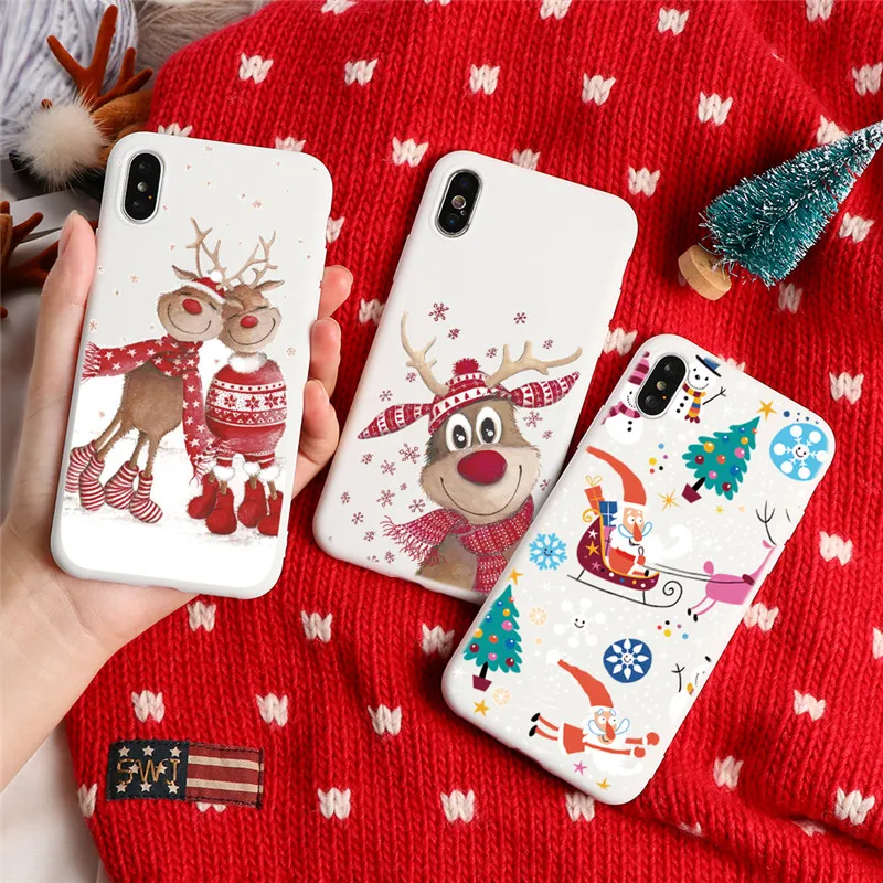 Рождественский чехол для iPhone 11 Pro XS Max XR 8 7 6S Plus X 5S SE 2020 SE2 2 силиконовый мягкий из