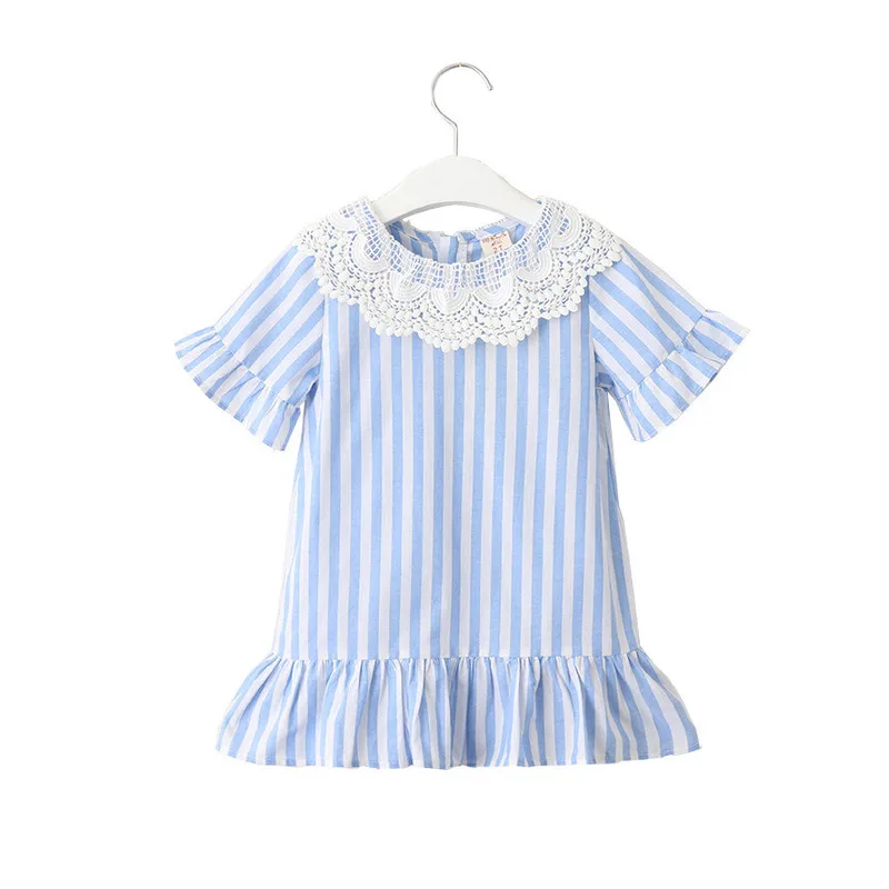 Новинка 2020 года платья для девочек летнее платье в полоску с короткими рукавами