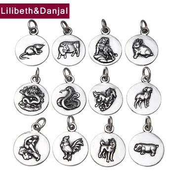 

Women Men Pendant 100% Real 925 Sterling silver Zodiac Signs Animal Necklace Pendant fine Jewelry charms silver 925 original P28