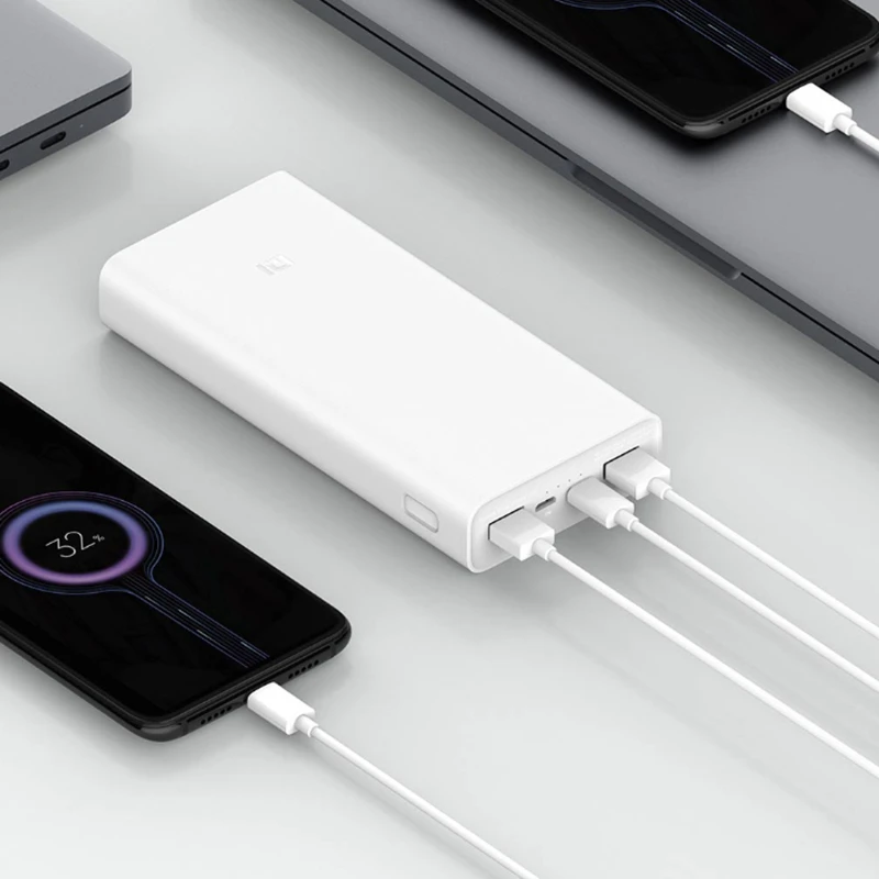 Внешний аккумулятор Xiaomi Power Bank 3 QC3.0 быстрая зарядка 20000 мАч портативное зарядное