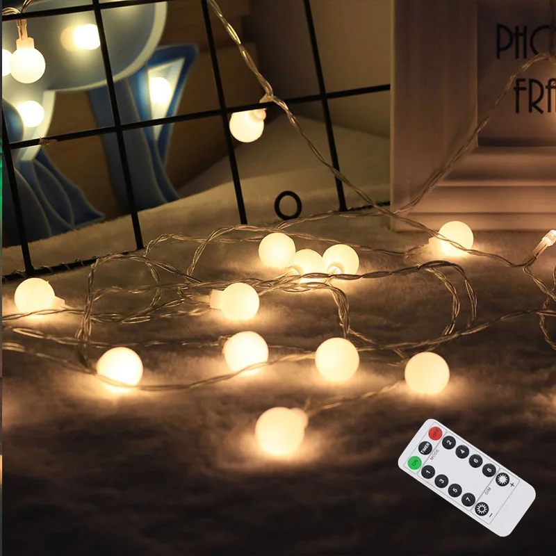 Warm White 50LED шаровые стринги Водонепроницаемые огни декоративные лампы для рождественской елки Свадебные садовые вечерние LE66 - Испускаемый цвет: Warm White
