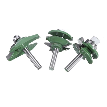 

3pcs 8mm Carbide Milling Cutter Shank Ogee Rail and Stile Router Bit Set Woodworking Cutter Tool Set
