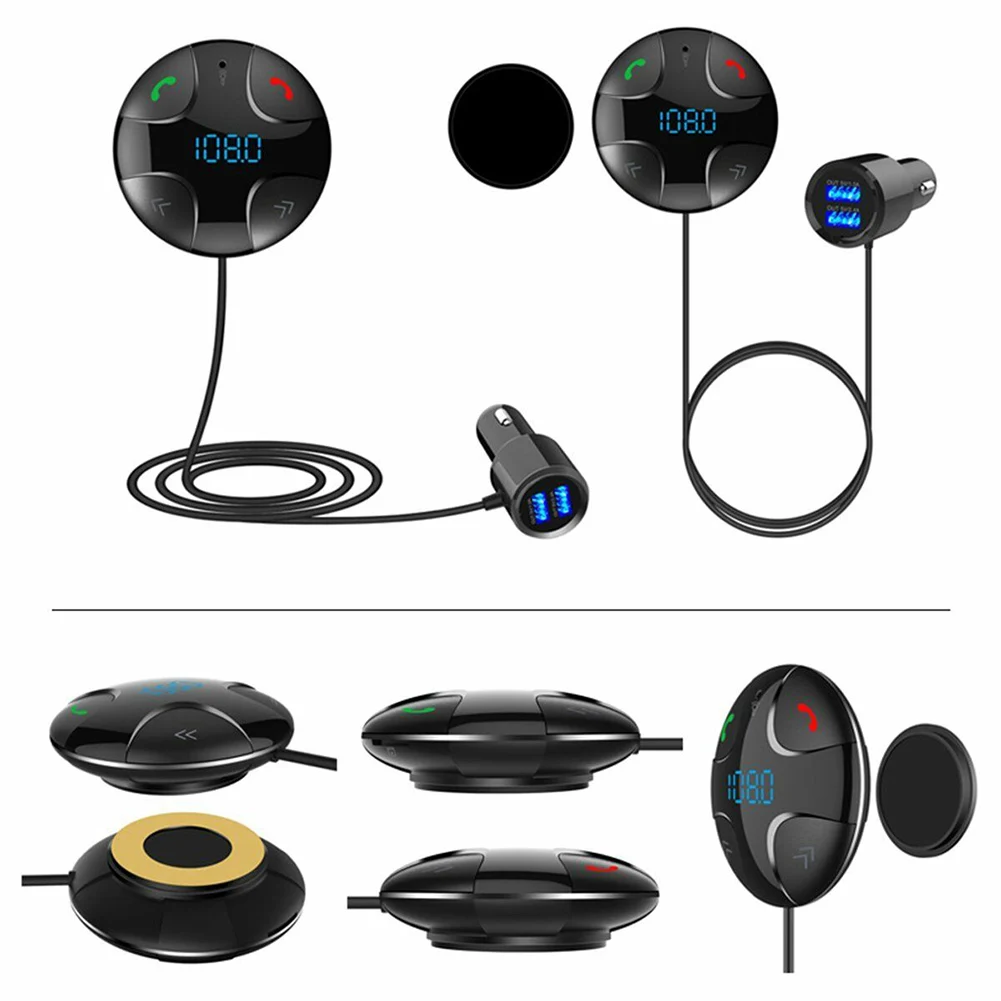 Автомобильный Bluetooth комплект, громкая связь, вызов, FM радио, MP3 аудио плеер, двойное USB зарядное устройство, быстрое автомобильное зарядное устройство, автомобильные аксессуары