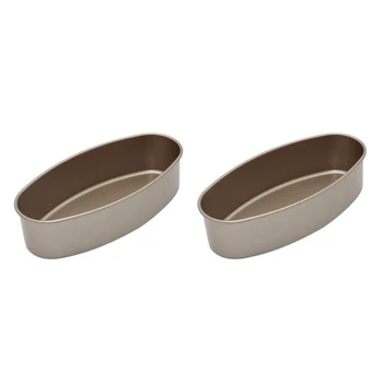 

2Pcs Oval Golden Non-Stick Cheese Mold Diy Cream Cheese Cheesecake Mold Baking Mold for Oven