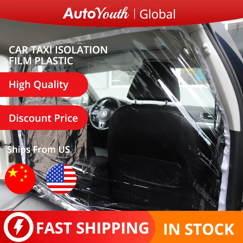

Car Taxi Isolation Film Plastic Anti-Fog Dust Anti-droplet Full Surround Protective Cover Front and Rear White for Car Cockpit
