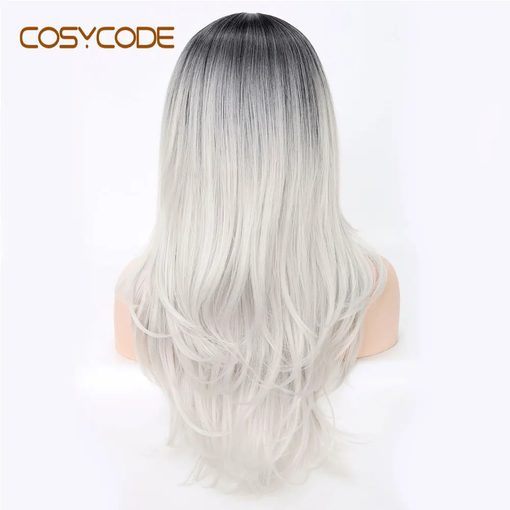 COSYCODE Blonde Women Wig with Wavy Ends 24 inch Long Middle Part Non-Lace Synthetic Costume Wig Cosplay Party 60 cm