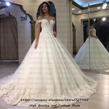 Vestido de Novia роскошное кружевное свадебное платье в стиле бохо сексуальное бальное платье с открытыми плечами Свадебные платья с халат с рукавами Mariage