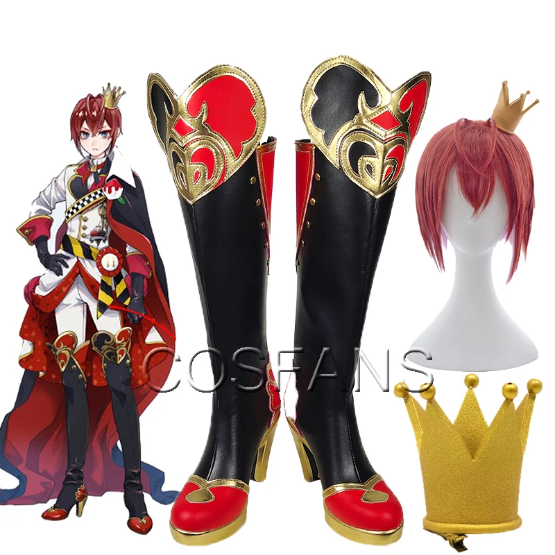 Riddle Rosehearts Parrucca Cosplay Twisted Wonderland Scarpa Cosplay Donna Parrucca Corta Rossa Cosplay Anime Halloween Parrucca Cosplay Corona Di Sca