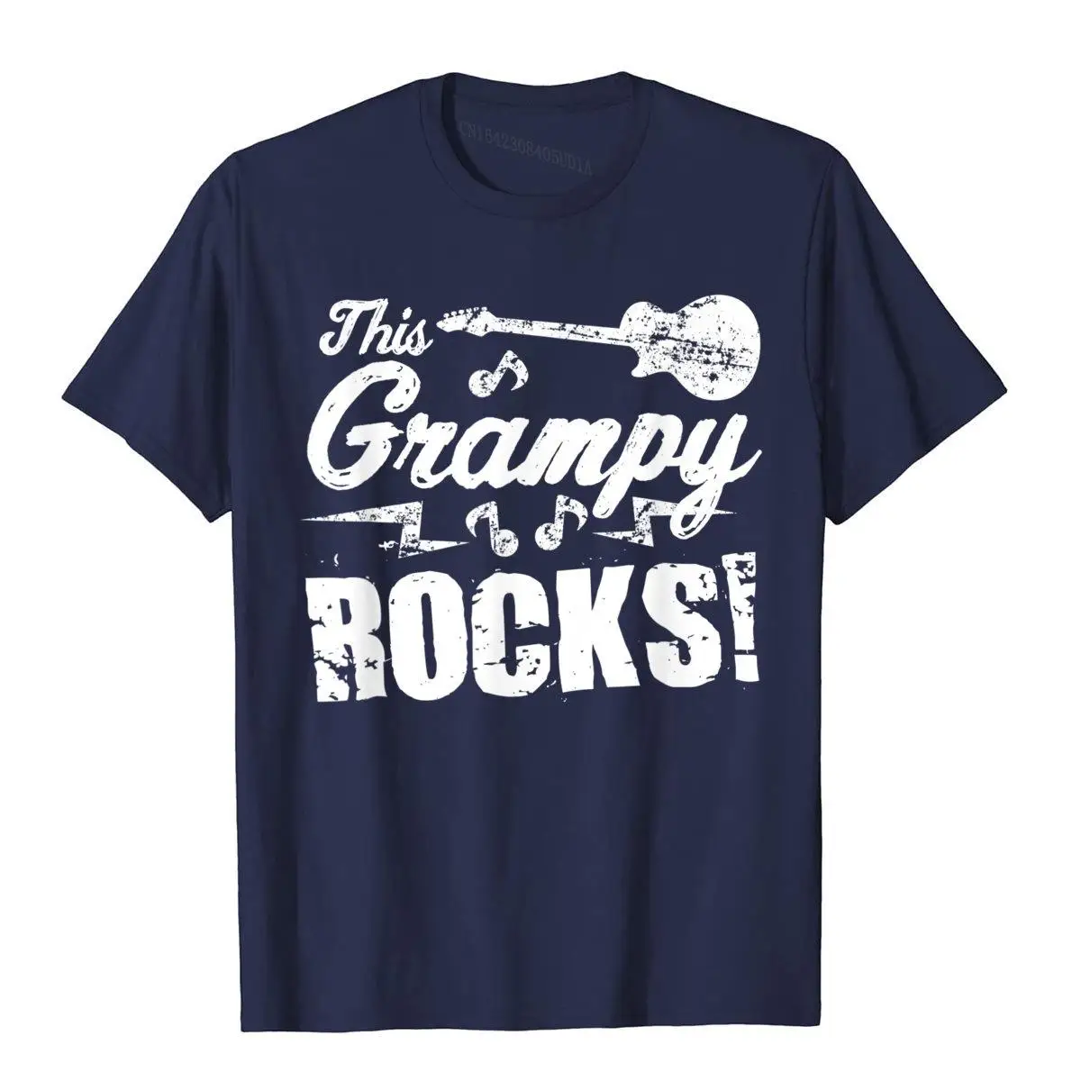 Mens This Grampy Rocks - Guitar Rock and Roll Funny Gift Tee__B11760navy