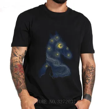 

Hollywoo Starry Night horseman men T-Shirt 2019 Hot sale short sleeve o-neck 100%cotton shirt