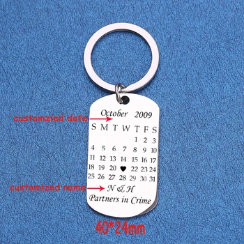

Fashion Calendar Keychain Special Anniversary Record For Lovers Couple Gift Valentine's Day Exclusive Accessories