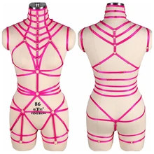 Готический ремень, сексуальное нижнее бельё клетка, бюстгальтер, топ, ярко-розовый, для свадебной вечеринки, для женщин, плюс размер, нижнее белье для бондажа, высокая талия, подвязки