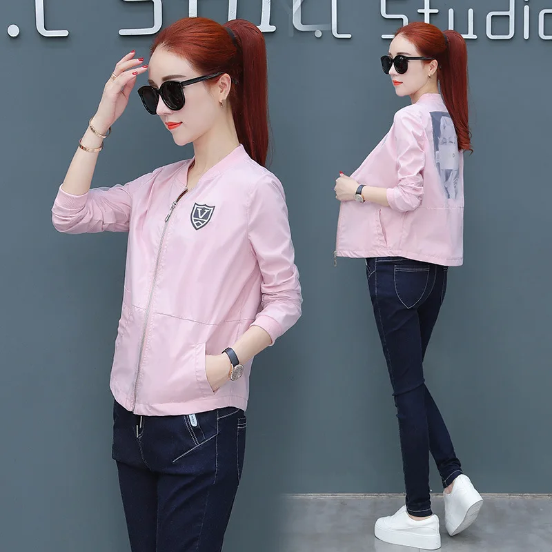 

2019 Spring Jacket Baseball Uniform Women's Short Korean-style Loose Comfortable WOMEN'S Top Casual Coat