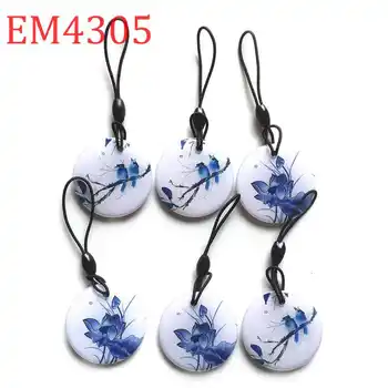 

125Khz Rewritable Writable Blank Card Glue Keyfob RFID Token Tag EM4305 T5577 Waterproof Access Control Card Keychain 100pcs