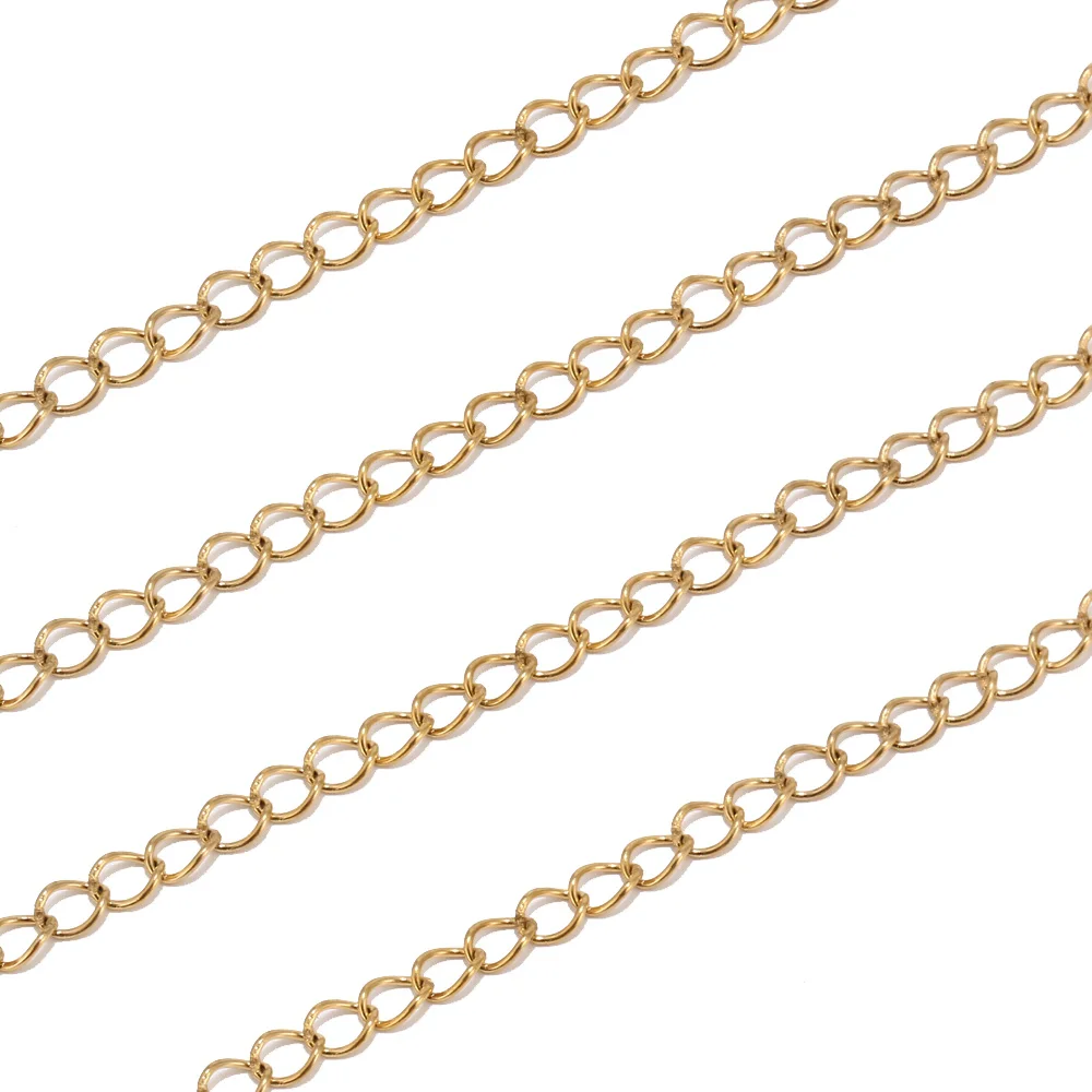 2 meters Stainless Steel Soldered Extension Tail Chain Gold Rose Gold  Necklace Extender Chains for DIY Jewelry Making