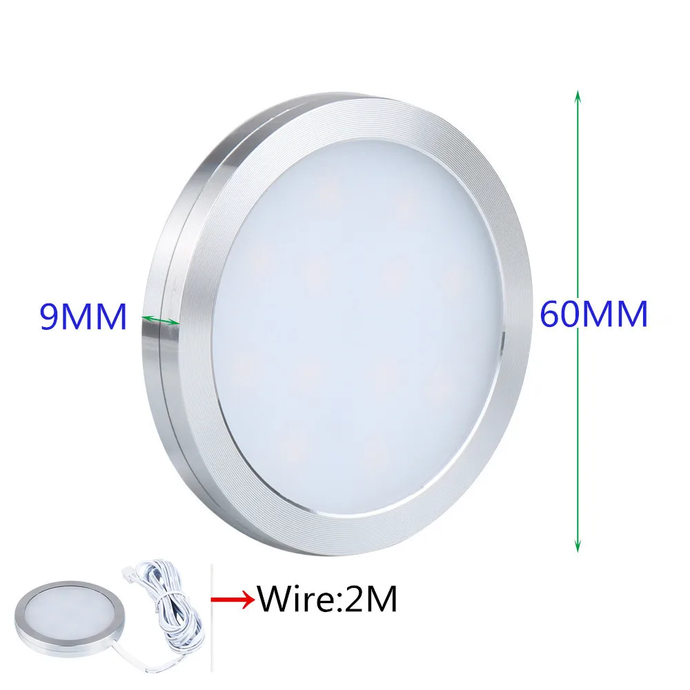 2.5W LED Cabinet Light Puck Light Showcase Lamp DC12V LED Kitchen Lighting Closet Cupboard Drawer Wardrobe Lights CE