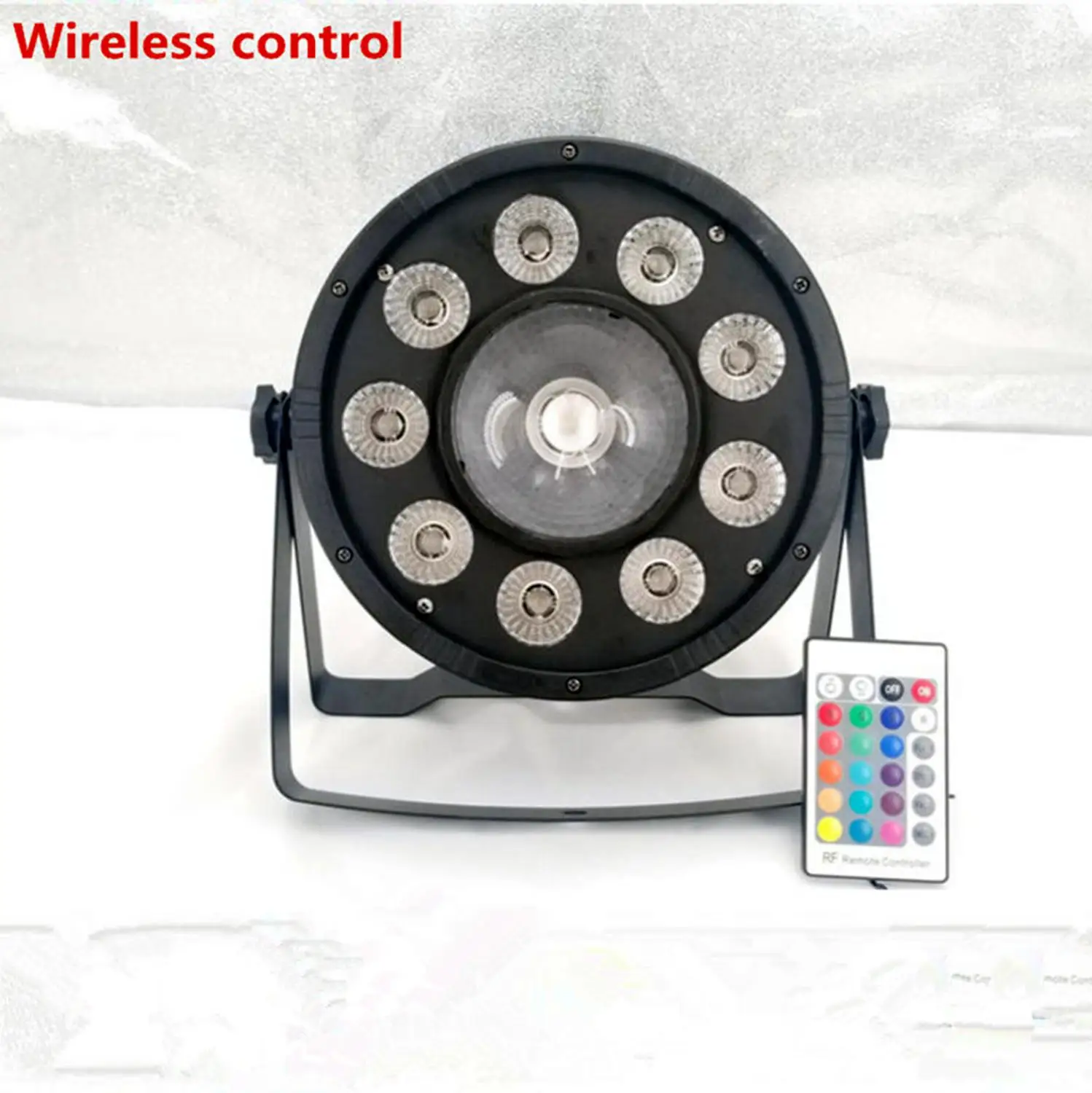 

Wireless Remote Control LED Flat Par 9x10W+30W RGB Lighting Led Stage Lights Led Par Light