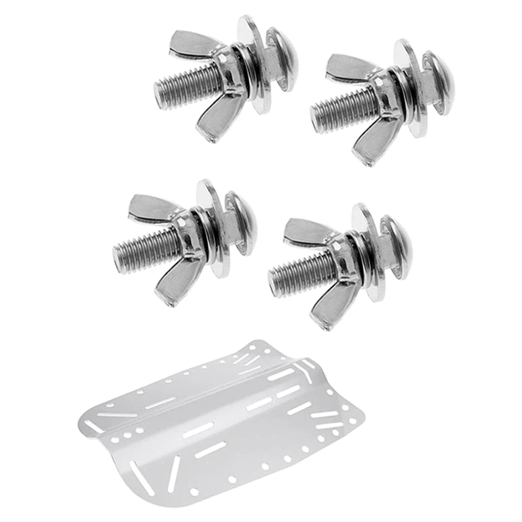 Technical Scuba Diving Aluminum Backplate & 4pcs Back Plate Screw Wing Nut