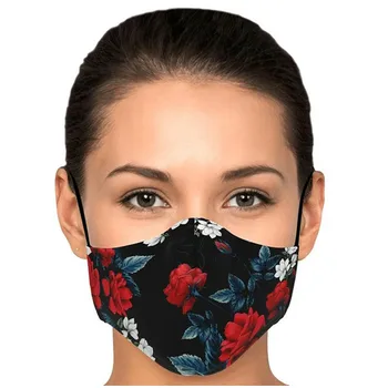 

12 Patterns Adult Unisex Mouth Masks Women Floral Printed Washable Cotton Breathable Face Mask Mouth Cover Masque En Tissu